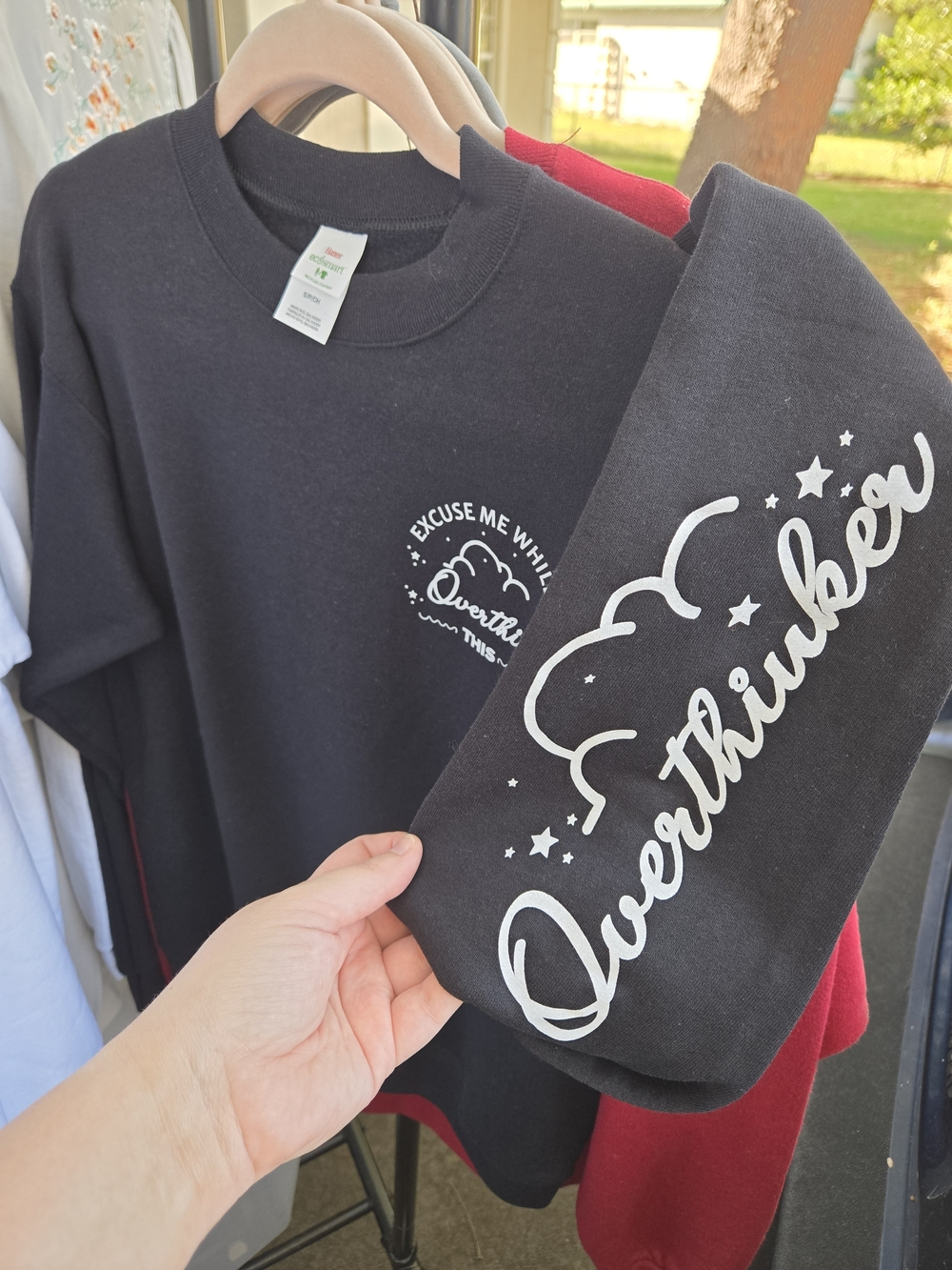 Black Adult Overthinker Graphic Sweatshirt